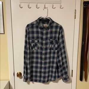 Mossimo Supply Co. Navy and White Plaid Shirt